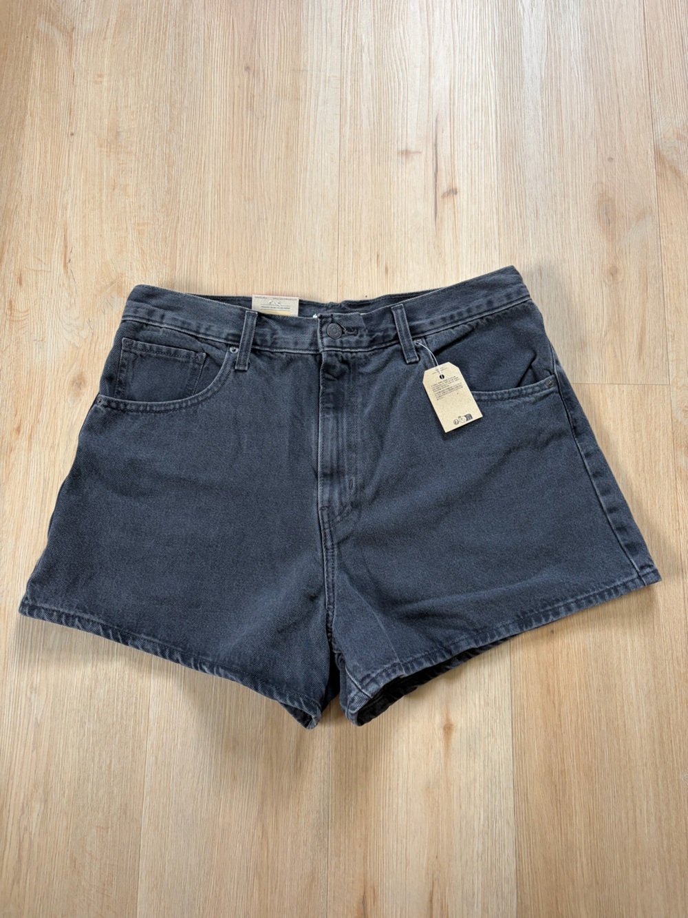 Levi's Black High-Waisted Mom Distressed Black Denim Shorts